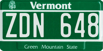 VT license plate ZDN648