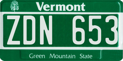 VT license plate ZDN653