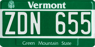 VT license plate ZDN655