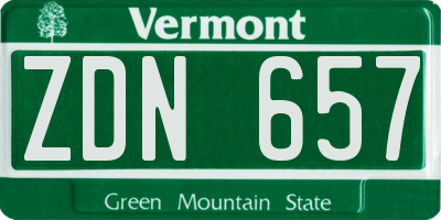 VT license plate ZDN657