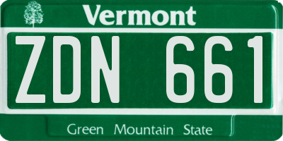 VT license plate ZDN661