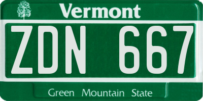 VT license plate ZDN667
