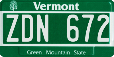 VT license plate ZDN672
