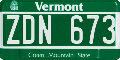 VT license plate ZDN673