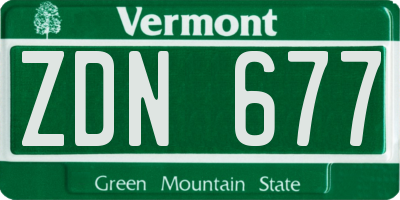 VT license plate ZDN677