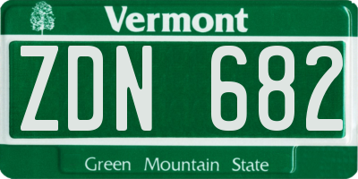 VT license plate ZDN682