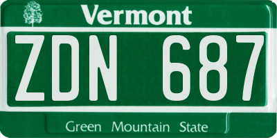 VT license plate ZDN687