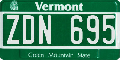 VT license plate ZDN695