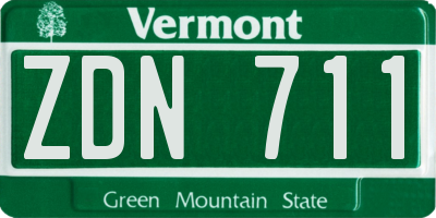 VT license plate ZDN711
