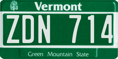 VT license plate ZDN714