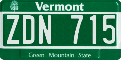 VT license plate ZDN715