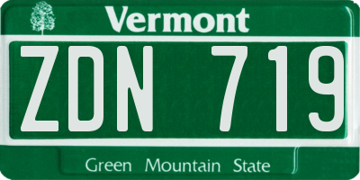 VT license plate ZDN719