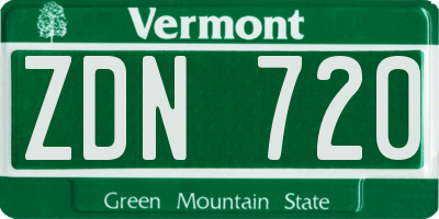 VT license plate ZDN720