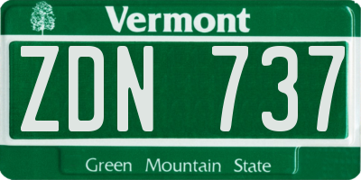 VT license plate ZDN737