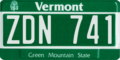VT license plate ZDN741