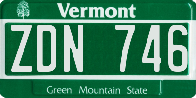 VT license plate ZDN746