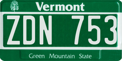 VT license plate ZDN753