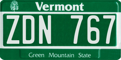 VT license plate ZDN767