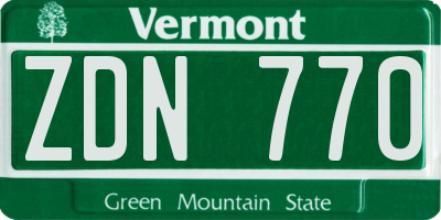VT license plate ZDN770