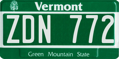 VT license plate ZDN772