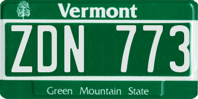 VT license plate ZDN773