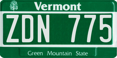 VT license plate ZDN775