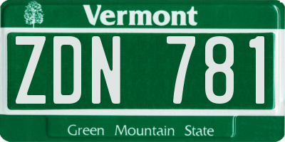 VT license plate ZDN781
