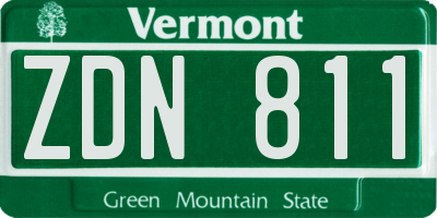 VT license plate ZDN811