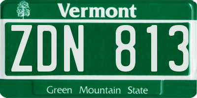 VT license plate ZDN813