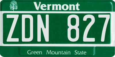 VT license plate ZDN827