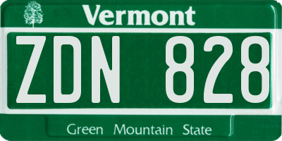VT license plate ZDN828