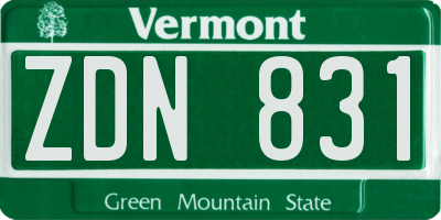 VT license plate ZDN831