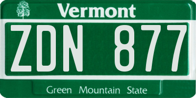 VT license plate ZDN877
