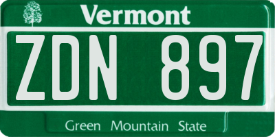 VT license plate ZDN897