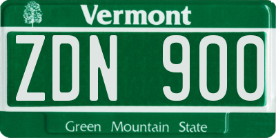 VT license plate ZDN900