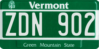 VT license plate ZDN902