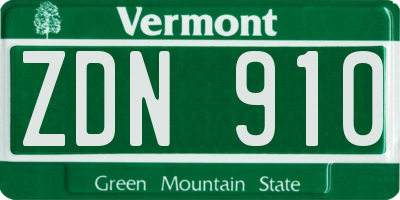 VT license plate ZDN910