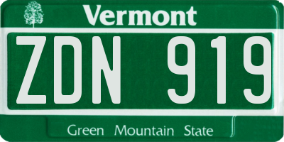 VT license plate ZDN919