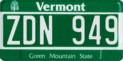 VT license plate ZDN949