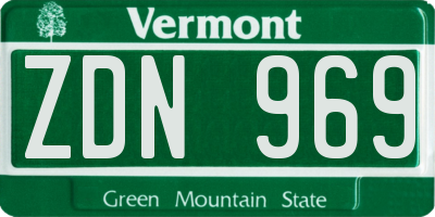 VT license plate ZDN969