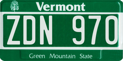 VT license plate ZDN970