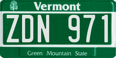 VT license plate ZDN971