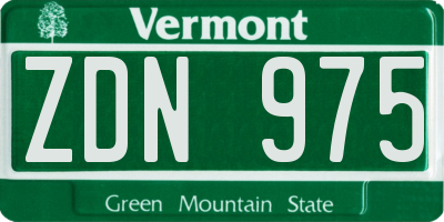 VT license plate ZDN975