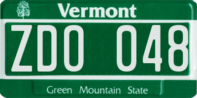 VT license plate ZDO048