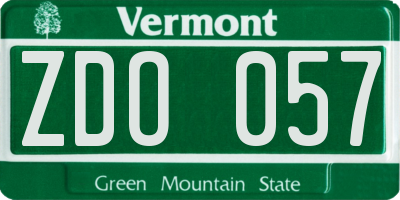 VT license plate ZDO057