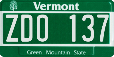 VT license plate ZDO137