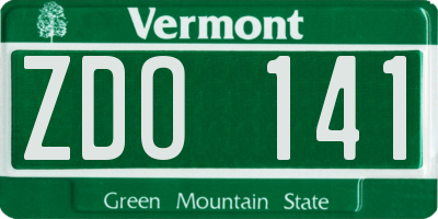 VT license plate ZDO141