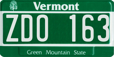 VT license plate ZDO163