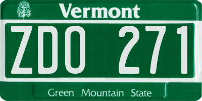 VT license plate ZDO271