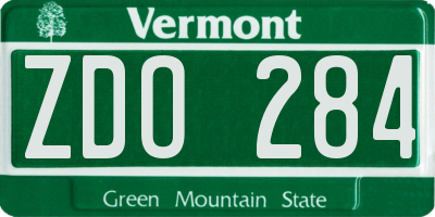 VT license plate ZDO284